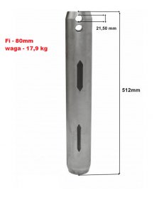 Wałek / Sworzeń Hartowany FI80 x 512mm ( 2 otwory zabezp )